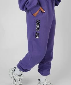 Kaiia EMBROIDERED SLOGAN 90'S JOGGER PURPLE