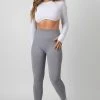 KAIIA PREMIUM RIB SEAMLESS LEGGINGS GREY