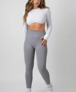 KAIIA PREMIUM RIB SEAMLESS LEGGINGS GREY