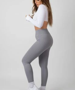 KAIIA PREMIUM RIB SEAMLESS LEGGINGS GREY