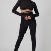 Kaiia TIE WAIST LEGGINGS BLACK