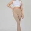 Kaiia CLOTHING RIB MIX ACID WASH SHAPER LEGGING TAUPE