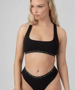 CLOTHING KAIIA ELASTIC HIGHWAISTED BRIEF BLACK