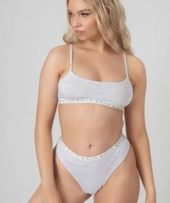 KAIIA ELASTIC HIGHWAISTED BRIEF GREY MARL