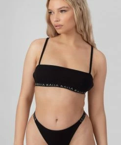 CLOTHING KAIIA ELASTIC RIB THONG BLACK