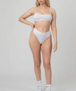 KAIIA ELASTIC SQUARENECK BRA GREY MARL CLOTHING