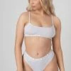 KAIIA ELASTIC SQUARENECK BRA GREY MARL CLOTHING