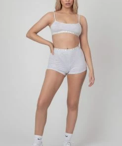KAIIA ELASTIC GIRL BOXER GREY MARL CLOTHING