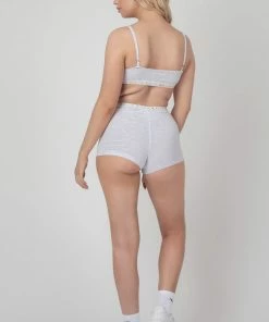 KAIIA ELASTIC GIRL BOXER GREY MARL CLOTHING 9 KAIIA ELASTIC GIRL BOXER GREY MARL CLOTHING