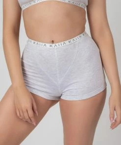 KAIIA ELASTIC GIRL BOXER GREY MARL CLOTHING