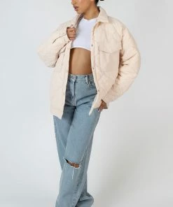 Kaiia ONION QUILT SHACKET ECRU CLOTHING