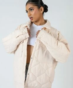 Kaiia ONION QUILT SHACKET ECRU CLOTHING
