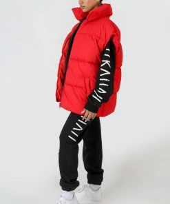 Kaiia CLOTHING LONGLINE OVERSIZED GILET RED