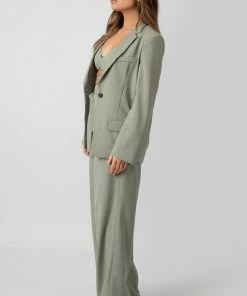 Kaiia PREMIUM OBI BELT BLAZER SAGE