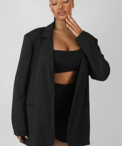 Kaiia LONGLINE BLAZER BLACK CLOTHING