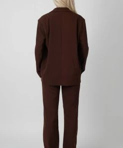 Kaiia CLOTHING OVERSIZED DAD BLAZER CHOCOLATE