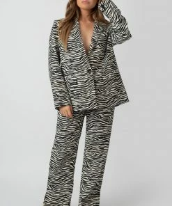 Kaiia OVERSIZED RELAXED BLAZER ZEBRA CLOTHING