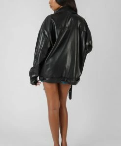 Kaiia PU BIKER JACKET BLACK CLOTHING