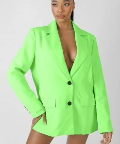 Kaiia OVERSIZED MASCULINE BLAZER JACKET GREEN