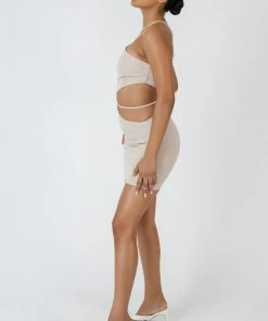 Kaiia CLOTHING ASYMMETRIC CUTOUT WAIST STRAPPY MINI DRESS