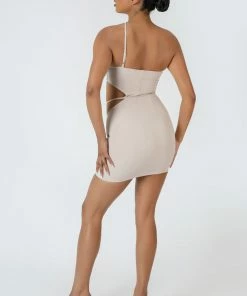 Kaiia CLOTHING ASYMMETRIC CUTOUT WAIST STRAPPY MINI DRESS