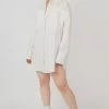 Kaiia OVERSIZED POPLIN SHIRT DRESS WHITE