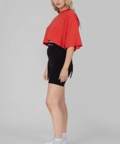 Kaiia CLOTHING TIE WAIST CYCLING SHORTS BLACK