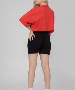 Kaiia CLOTHING TIE WAIST CYCLING SHORTS BLACK