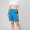 Kaiia LONGLINE RAW HEM SHORTS BLUE CLOTHING