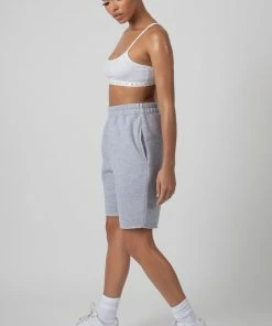 Kaiia LONGLINE RAW HEM SHORTS GREY