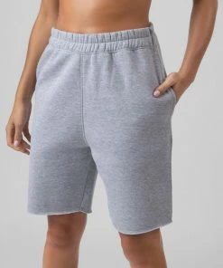 Kaiia LONGLINE RAW HEM SHORTS GREY