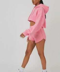 Kaiia OVERSIZED SUPER CROPPED HOODY PINK