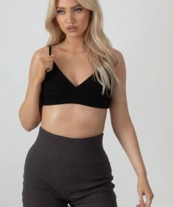 Kaiia HIGH WAISTED RIB CYCLING SHORTS DARK GREY CLOTHING