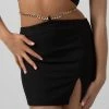 Kaiia CLOTHING CHAIN WAIST MINI SKIRT BLACK
