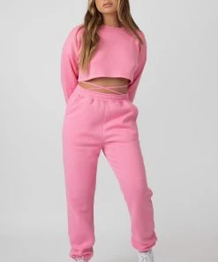 Kaiia CLOTHING OVERSIZED CROPPED SWEAT PINK