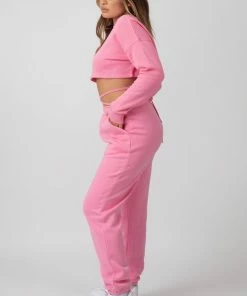 Kaiia CLOTHING OVERSIZED CROPPED SWEAT PINK