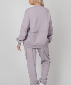 Kaiia OVERSIZED EXPOSED SEAM DETAIL SWEATSHIRT LILAC CLOTHING