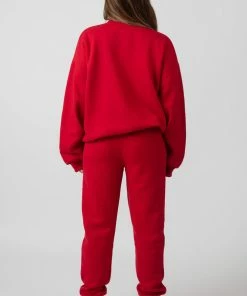 Kaiia OVERSIZED SWEATSHIRT COLUMBIA EMBROIDERED SLOGAN RED