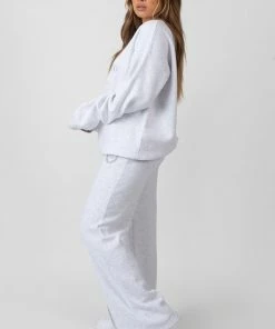 Kaiia OVERSIZED EMBROIDERED SWEATSHIRT OATMEAL MARL