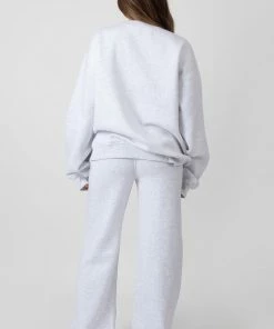 Kaiia OVERSIZED EMBROIDERED SWEATSHIRT OATMEAL MARL