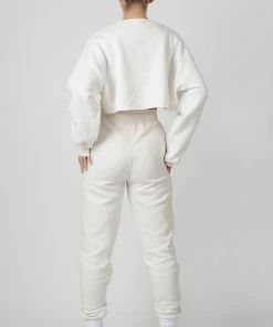 Kaiia OVERSIZED EXTREME CROPPED SWEAT IVORY