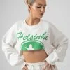 Kaiia OVERSIZED EXTREME CROPPED SWEAT IVORY