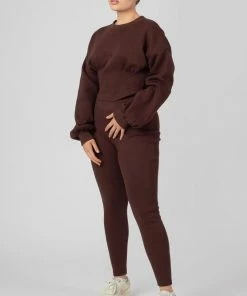 Kaiia CORSET DETAIL SWEAT CHOCOLATE