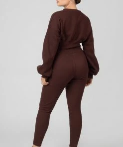 Kaiia CORSET DETAIL SWEAT CHOCOLATE
