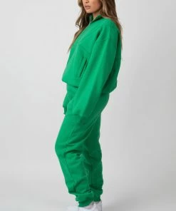 Kaiia OVERSIZED HALF ZIP SWEAT GREEN