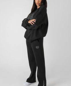 CLOTHING KAIIA OVERSIZED TONAL EMBROIDERED SWEATSHIRT BLACK