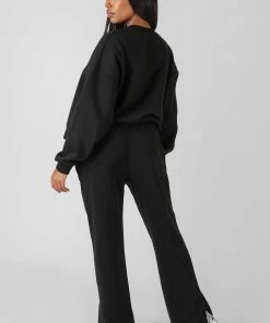 CLOTHING KAIIA OVERSIZED TONAL EMBROIDERED SWEATSHIRT BLACK