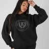 CLOTHING KAIIA OVERSIZED TONAL EMBROIDERED SWEATSHIRT BLACK