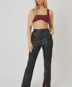 Kaiia UNDERBUST DETAIL CROP TOP PORT CLOTHING