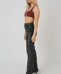 Kaiia UNDERBUST DETAIL CROP TOP PORT CLOTHING